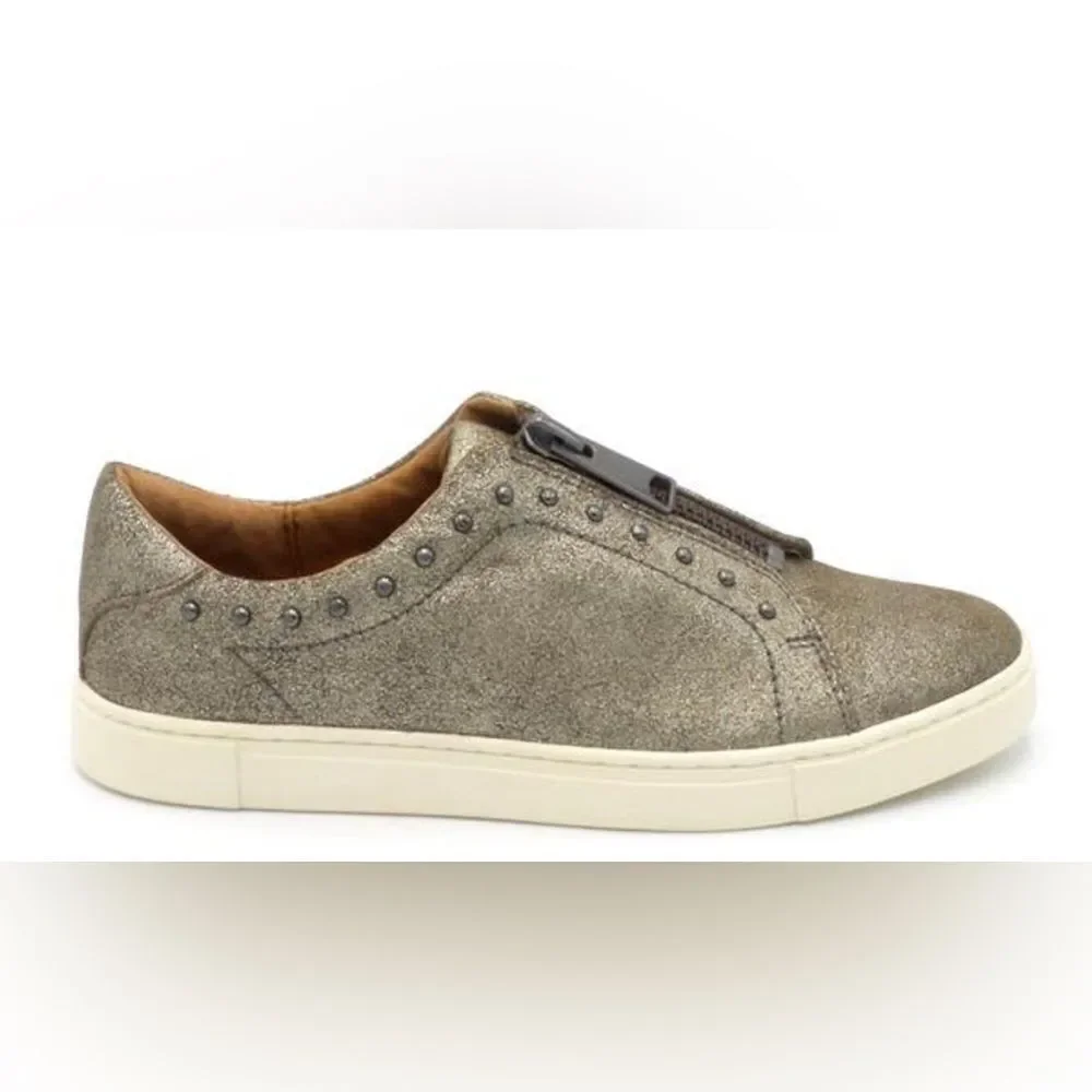 Frye & Co Victoria moto stud leather zip front sneaker